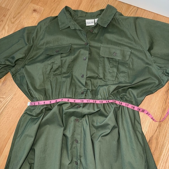 SOLD______Vintage 100% Cotton Button Front Long Sleeve Maxi Shirt Dress Size 18 - Picture 4 of 12